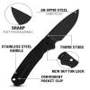 CJRB Folding Knife Pyrite (J1925) AR-RPM9 Blade and Black PVD Stainless Steel Handle Button Lock EDC Pocket Knife with Clip view 4