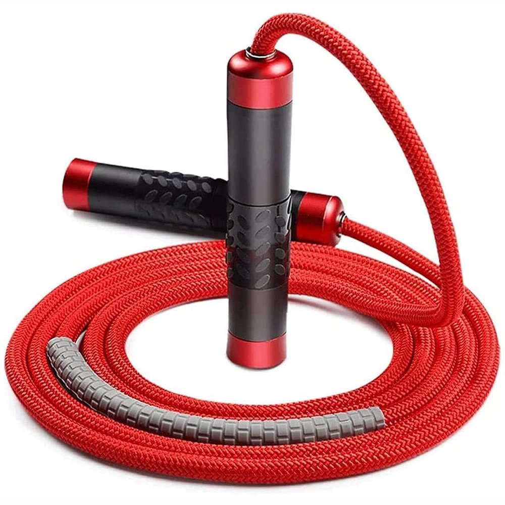 Feiyx Weighted Jump Rope for Workout Fitness, Tangle-Free Ball Bearing Rapid Speed Skipping Rope for Men and Women Speed Jumping Boxing Cardio Endurance
