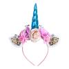 AHIER Unicorn Headband, Rainbow Glitter Horn Headband Cat Ear Head Bands Flowers Headwear Accessory for Unicorn Party Supplies view 1