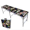 PARTYPONG 8-Foot Folding Beer Pong Table w/Cup Holes - Dia de Los Muertos Edition view 1
