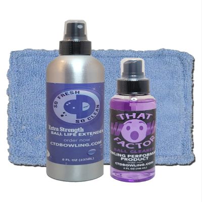Creating the Difference 8 oz So Fresh and So Clean Bowling Ball Life Extender and 4 oz That Wow Factor Ball Cleaner and CTD Power Pad | USBC Approved | Removes Dirt & Oil | Extends Ball Life