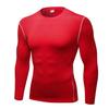 CARGFM Men's Long Sleeve Compression Shirts Gym Athletic Gym Undershirts Active Baselayer Sport Top Shirt Red