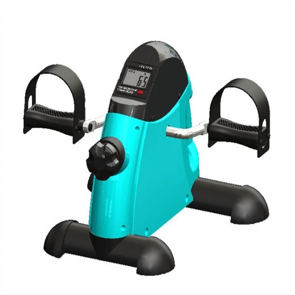BUZZNN Portable Mini Exercise Bike, Under Desk Bike Pedal Exerciser Portable Foot Cycle Arm & Leg Peddler Machine with LCD Screen Displays for Home Office Workout, Blue