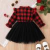 Kayotuas Toddler Little Baby Girl Plaid Dress Ruffle Long Sleeve Botton Down Shirts Dresses Infant Fall Outfits (Buffalo Plaid Tutu Dress,3-4T) view 3