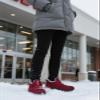 SHIBEVER Women Winter Snow Boots: Ankle Low Heel Slip on Fur Waterproof Booties for Womens Outdoor Warm Shoes Red Size 8 view 2