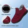 SHIBEVER Women Winter Snow Boots: Ankle Low Heel Slip on Fur Waterproof Booties for Womens Outdoor Warm Shoes Red Size 8 view 4