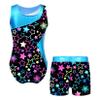 VernLan Girls Kids Long Sleeve Leotard Gymnastics with Shorts 2 Piece Ballerina Dance Ballet Unitard Biketard Outfits Starry Black 6 Years view 2