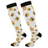 Wusikd Bee Beehive Compression Socks for Women and Men Circulation Long Socks for Athletic Running 1 view 1