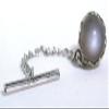 10mm Round Gray Moonstone Cabochon Gemstone Silver Color Tie Tack EPTT619/102022 view 1