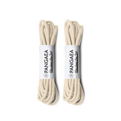 [4 Laces] 2-Pair Pack Waxed Round Oxford Shoe Laces for Dress Shoes Chukka 3/32Inch Thin(#12 Beige,26in (66cm))