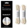 [4 Laces] 2-Pair Pack Waxed Round Oxford Shoe Laces for Dress Shoes Chukka 3/32Inch Thin(#12 Beige,26in (66cm)) view 2