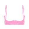 Vxuxlje Women Wet Look 1/4 Cup Underwired Push Up Bralette Lingerie PVC Leather Balconette Bra Top Pink 3X-Large view 1