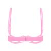 Vxuxlje Women Wet Look 1/4 Cup Underwired Push Up Bralette Lingerie PVC Leather Balconette Bra Top Pink 3X-Large view 2