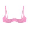 Vxuxlje Women Wet Look 1/4 Cup Underwired Push Up Bralette Lingerie PVC Leather Balconette Bra Top Pink 3X-Large view 3