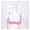 Vxuxlje Women Wet Look 1/4 Cup Underwired Push Up Bralette Lingerie PVC Leather Balconette Bra Top Pink 3X-Large view 4