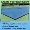 Amylove 230 Ft Driveway Basketball Tape Outdoor Court Tape Adhesive Court Marking Tape Court Lines for Tennis Badminton Parking Floor Pavement Driveway Indoor, 2 in Wide (Black, PVC) view 2