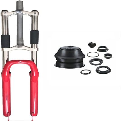 CDHPOWER Red 26 inch Triple Tree Double Shoulder Suspension Fork with Headset for 26 INCH Bicycle Fork