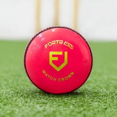 FORTRESS County Match Crown Cricket Balls [Red/White/Pink] - MCC Regulation (Men's, Pink Pack of 6)
