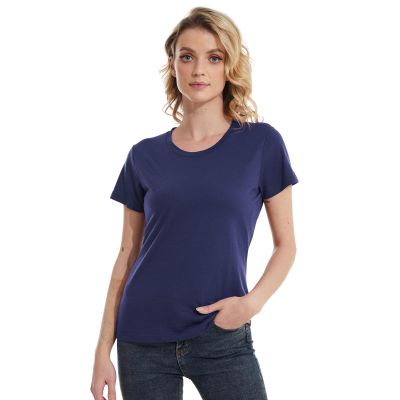 MERINNOVATION Women's Merino Wool T-Shirt Short Sleeve Athletic Tee Wicking Base Layer for Women Navy