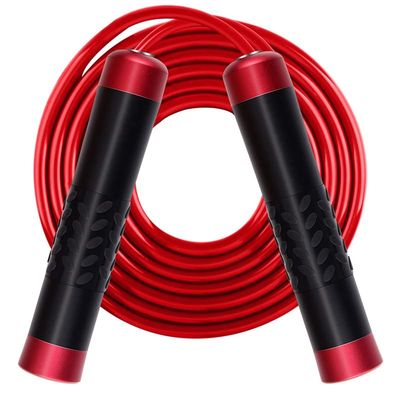 Feiyx Weighted Jump Rope Workout- Professional Skipping Rope with Adjustable Length and luminum Handle,Heavy Adults Fitness Women Men,Cardio,for Gym Fitness, Home (Color : Red)
