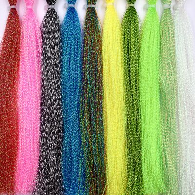 10 Packs Crystal Flash Fly Fishing Line Fly Tying Material for Fishing Lure Dry Flies (10 Packs Set 2)