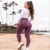 HIGORUN Women Seamless Leggings Smile Contour High Waist Workout Gym Yoga Pants Burgundy XS view 3