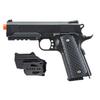 GoldenBall 240 FPS M1911 Airsoft Metal Steel Spring Airsoft Pistol w/Raill & Holster - Black view 1