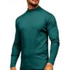 cloudmall Men Basic Turtleneck T Shirts Slim Fit Long Sleeve Thermal Underwear Top Green S view 1
