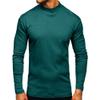 cloudmall Men Basic Turtleneck T Shirts Slim Fit Long Sleeve Thermal Underwear Top Green S view 2