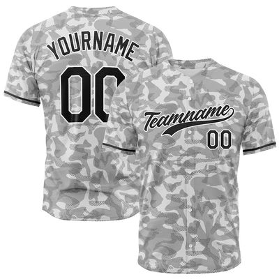 Custom Baseball Jersey Full Print Design Personalized Baseball Shirts Sports Uniform for Men Women Kid (Camouflage-Gray)
