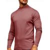 Men Red Turtleneck Long Sleeve Thermal Sweater Mock Turtleneck Baselayer Shirt M view 1