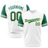 Custom Baseball Jersey Full Print Design Personalized Baseball Shirts Sports Uniform for Men Women Kid (White-Green-Yellow) view 1