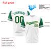 Custom Baseball Jersey Full Print Design Personalized Baseball Shirts Sports Uniform for Men Women Kid (White-Green-Yellow) view 3