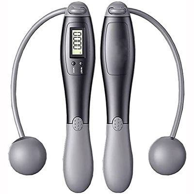 Feiyx Jump Rope, Multifun Weighted Jump Rope with Counter, Workout Jumping Rope, Heavy Handles, Adjustable Length Speed Skipping Rope for Fitness, Workout, Home, Outdoor