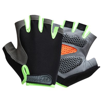 Legou Bicycle riding gloves open finger road sports outdoor fitness climbing fishing summer men XL Green