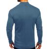 Men Stylish Long Sleeve Pullover Top Basic Thermal Turtleneck Shirt Navy Blue L view 3