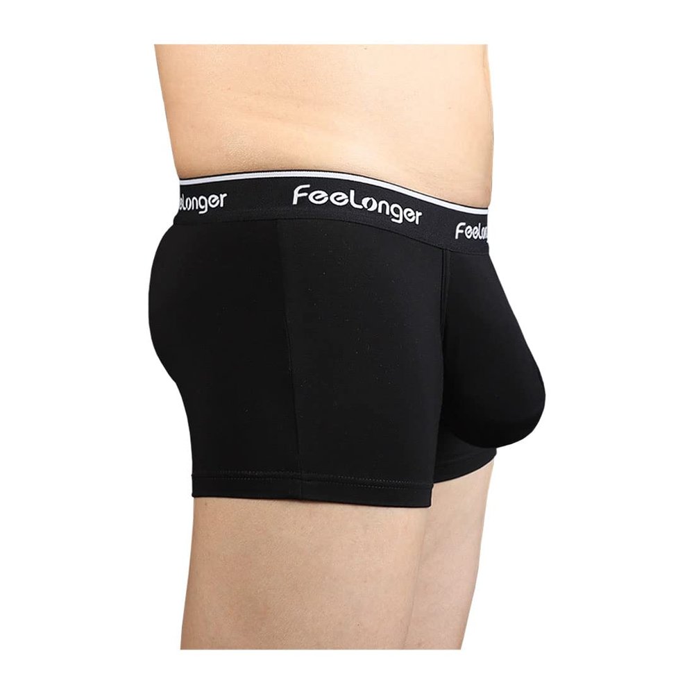 BMYALLEI Super big pouch Men's Underwear Comfortable Ultra Soft and Breathable Modal Trunks (as1, alpha, l, regular, regular, Black, X-Large)