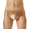 ACSUSS Mens Glossy Low Rise Briefs Elastic Waistband Solid Color Underpants Underwear Swimwear Coffee Large view 1