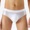 Jhaoyu Mens Swimsuit Glossy Smooth Bikini Briefs Panties Elastic Waistband Swimming Bottom Solid Underwear White X-Large view 2