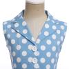 50s Dresses for Girls, Twirly Dresses for Little Girls Sleeveless Summer Swing Casual Clothes 'Holly' Audrey Vintage Polka Dot Wedding Casual Skater Xmas Ball Dance Gown Blue & Belt 9-10 Years view 4