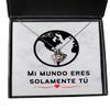 Mi Mundo eres tu, Regalo para Novia, Novia enamorada o Mujer, joyeria para enamoradas o Mujeres - Collar con colgante de Corona view 1