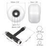 PATIKIL 52mm Skateboard Wheels and Bearings Set, 4 Pack Street Wheels for Skateboards Cruiser Wheel Replacement 95A, White Black view 2