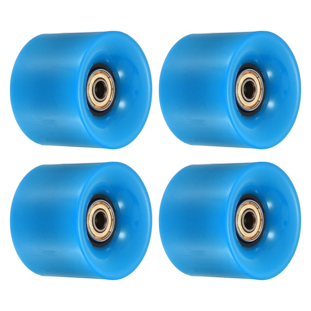 PATIKIL 60mm Longboard Wheels with Bearings ABEC-11, 4 Pack Street Wheels for Skateboards Cruiser Wheel Replacement 80A, Golden Blue