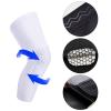 Laiiqi Compression Knee Pads Leg Sleeve, Hex Knee Pads for Basketball Honeycomb Anti Collision Knee Pads Long Kneepads Non-Slip Football Knee Pads for Youth Adult (A Pair White/S) view 2