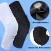 Laiiqi Compression Knee Pads Leg Sleeve, Hex Knee Pads for Basketball Honeycomb Anti Collision Knee Pads Long Kneepads Non-Slip Football Knee Pads for Youth Adult (A Pair White/S) view 3