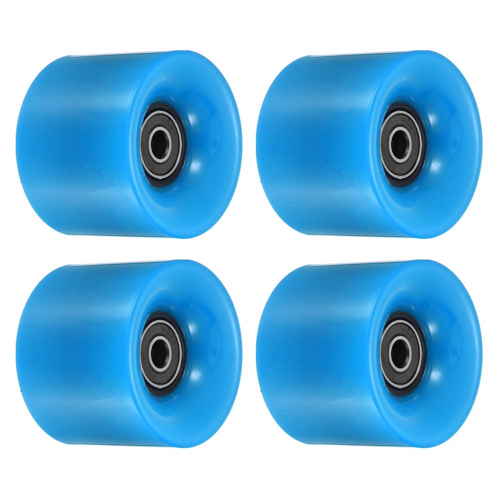 PATIKIL 60mm Longboard Wheels with Bearings ABEC-9, 4 Pack Street Wheels for Skateboards Cruiser Wheel Replacement 80A, Black Blue