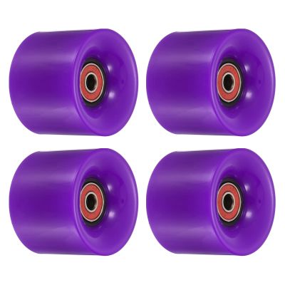PATIKIL 60mm Longboard Wheels with Bearings ABEC-9, 4 Pack Street Wheels for Skateboards Cruiser Wheel Replacement 80A, Purple Red