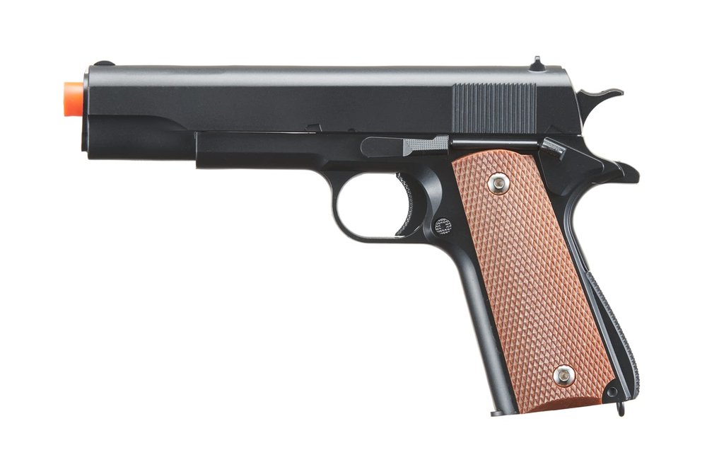 250 FPS Golden Ball Metal Spring Airsoft 1911 Airsoft Pistol w/Holster