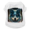 Colorful Wolf Dog T-Shirt - Art Print Dog Shirt - Cool Dog Clothing - White, L view 2