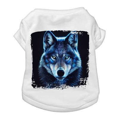 Beautiful Wolf Dog T-Shirt - Wolf Dog Shirt - Art Print Dog Clothing - White, 2XL